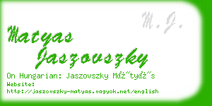 matyas jaszovszky business card